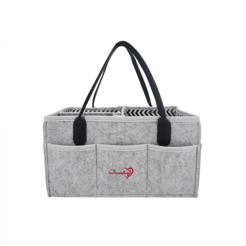 GREY Baby Diaper Caddy Organizer with STRAPS Nursery use Foldable Lightweight Portable Newborn Baby Shower Gift Travel Tote Car